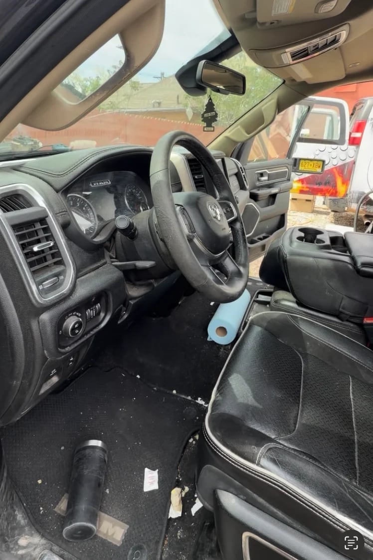 Truck cab interior detail